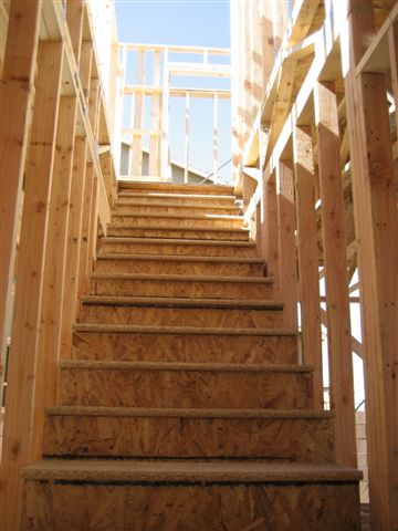 up the stairs